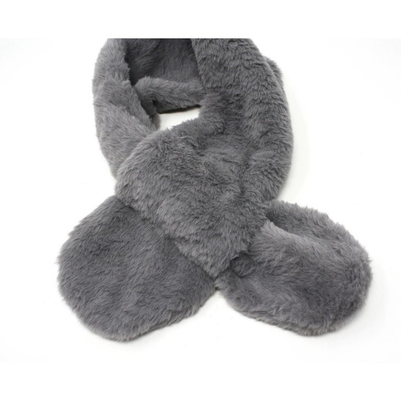 Plush Dark Grey Cowl Neck Collar Style Scarf - Cozy Soft Velvet Feel - Hey Viv - Picture 2 of 5
